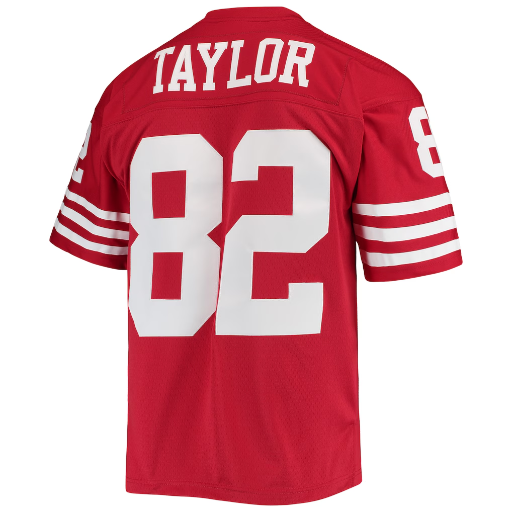 Tlead SF.49ers #82 John Taylor Mitchell & Ness Scarlet Legacy Replica Jersey