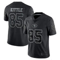 Tlead SF.49ers #85 George Kittle Player Black RFLCTV Limited Stitched Jerseys