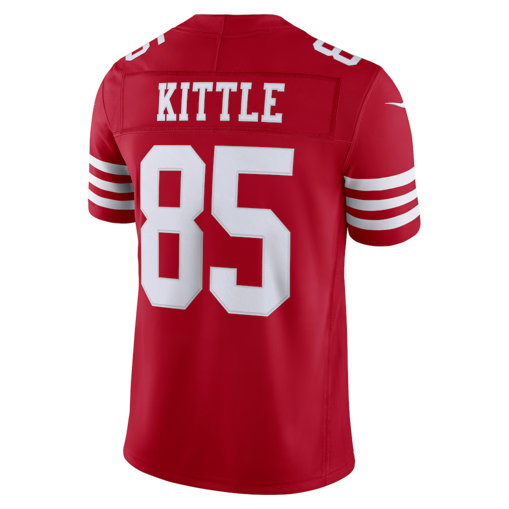 Tlead SF.49ers #85 George Kittle Scarlet Team Vapor F.U.S.E. Stitched Limited Jerseys