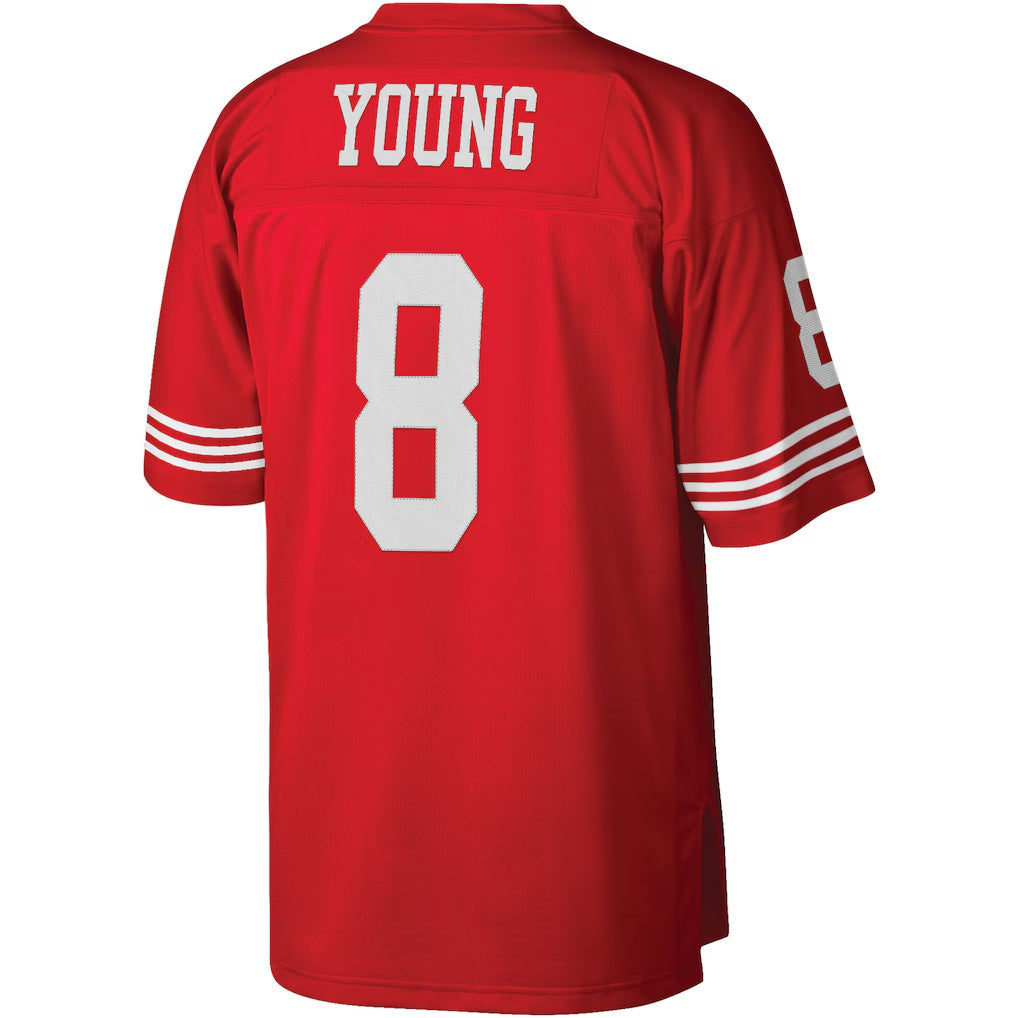 Tlead SF.49ers #8 Steve Young Mitchell & Ness Scarlet Legacy Replica Stitched Jerseys