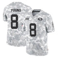 Tlead SF.49ers #8 Steve Young Player Arctic Camo Salute to Service Stitched Jerseys