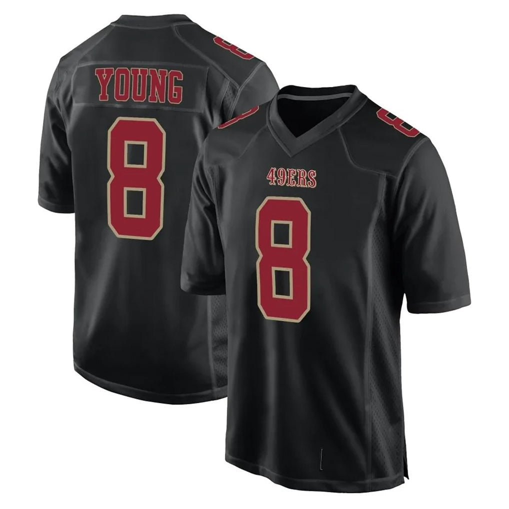 Tlead SF.49ers #8 Steve Young Player Black Fashion Game Football Jerseys