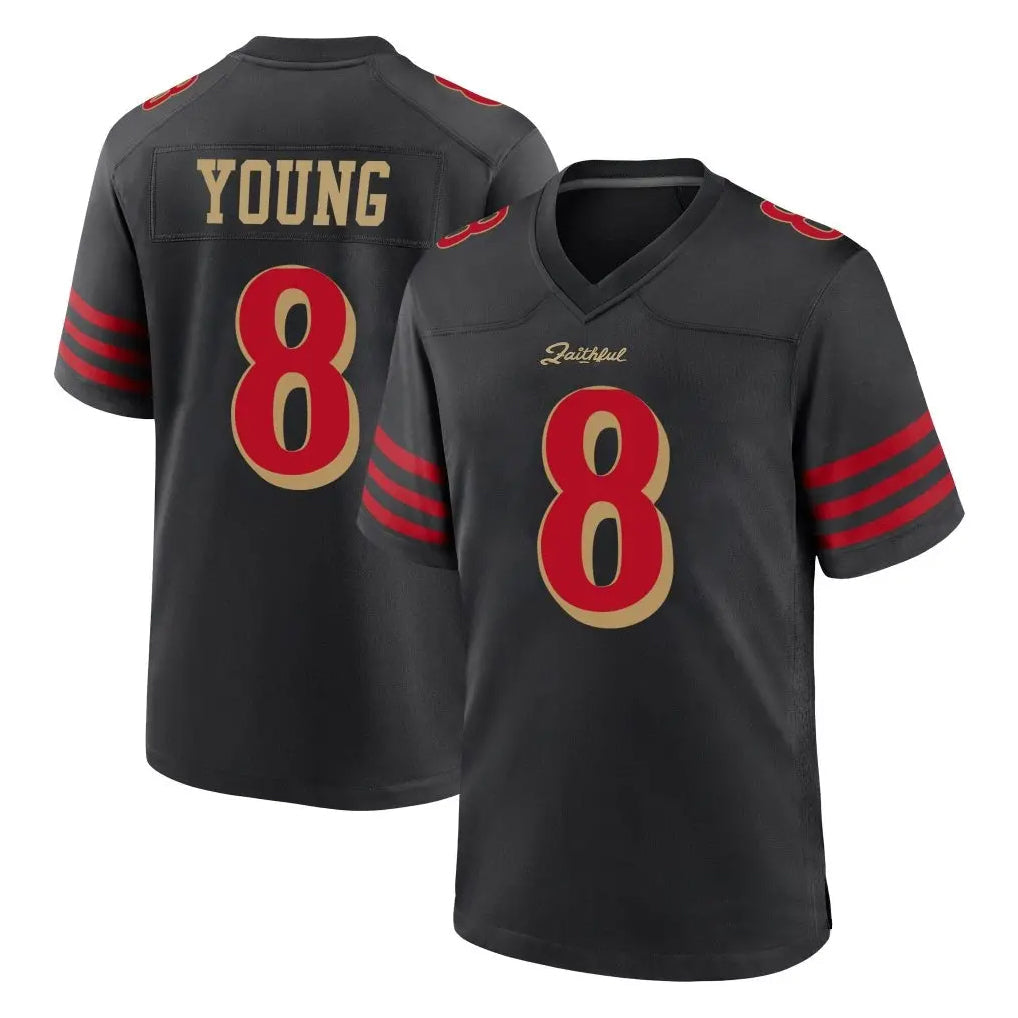 Tlead SF.49ers #8 Steve Young Player Black Rivalries Collection Game Stitched Jerseys