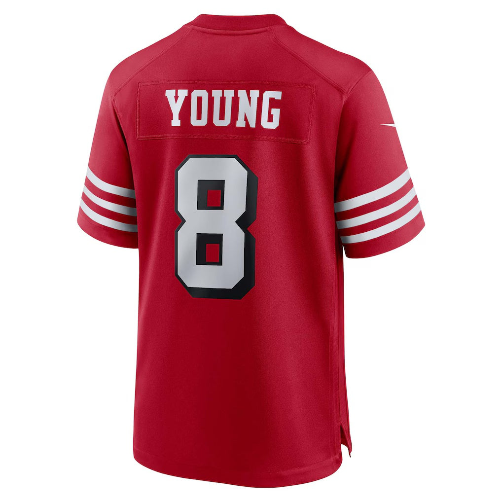 Tlead SF.49ers #8 Steve Young Scarlet Retired Player Alternate Game Stitched Jerseys