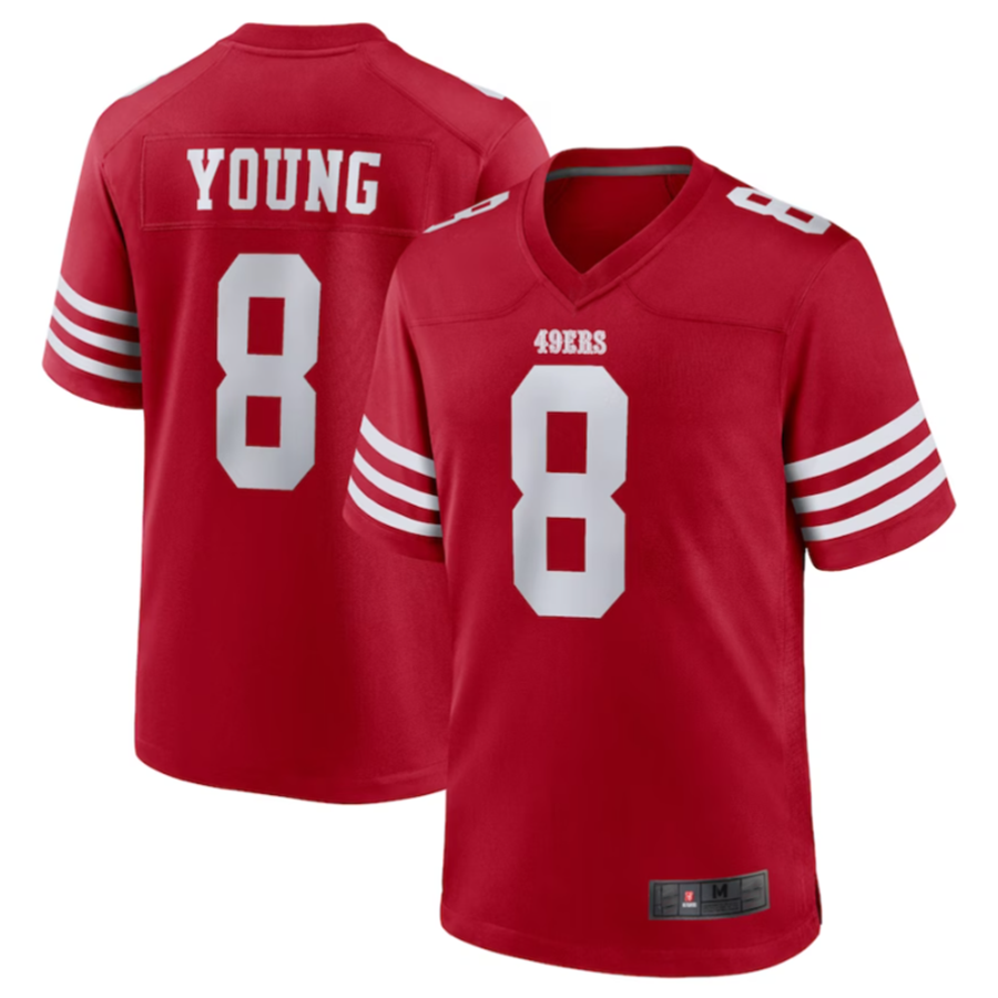 Tlead SF.49ers #8 Steve Young Scarlet Retired Player Game American Stitched Jersey