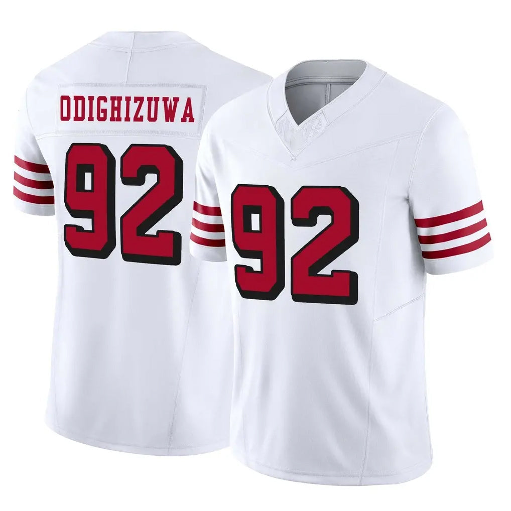 Tlead SF.49ers #92 Osa Odighizuwa Player White Limited Alternate Vapor F.U.S.E. Home Game Stitched Jerseys