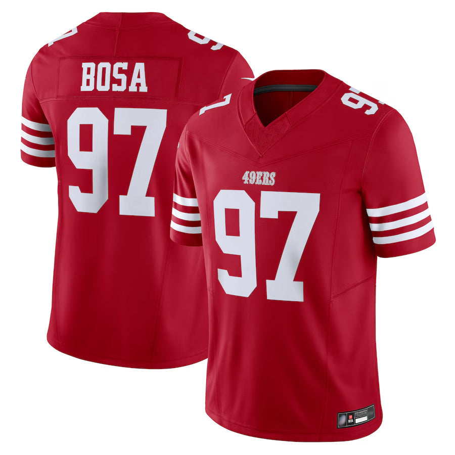 Tlead SF.49ers #97 Nick Bosa Player Scarlet Vapor F.U.S.E. Limited Stitched Jerseys