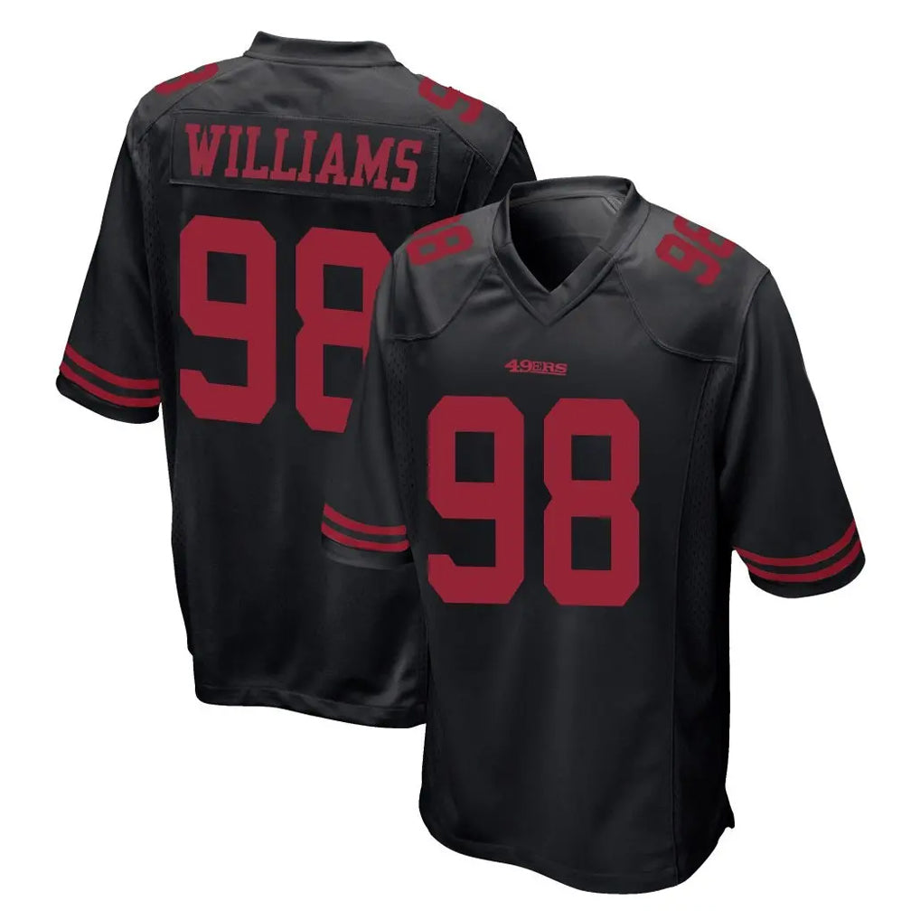 Tlead SF.49ers #98 Mykel Williams Player Black Alternate Home Game Stitched Jerseys
