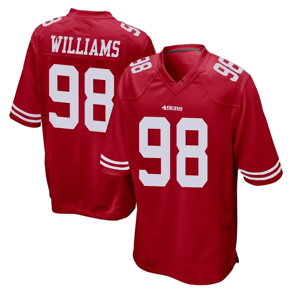 Tlead SF.49ers #98 Mykel Williams Player Red Home Game Stitched Jerseys
