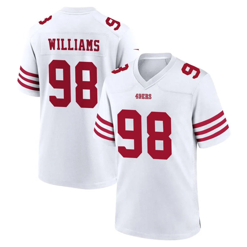 Tlead SF.49ers #98 Mykel Williams Player White Game Home Stitched Jerseys