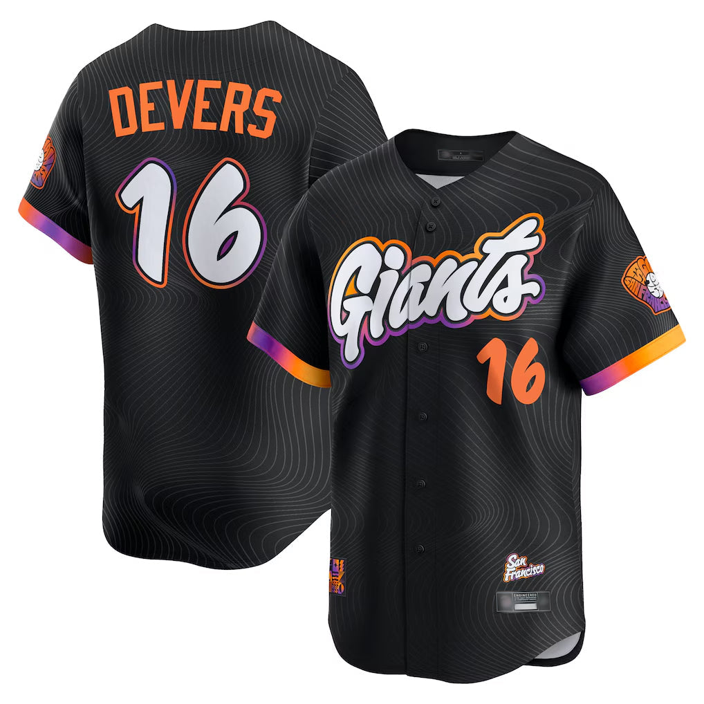 Tlead SF.Giants #16 Rafael Devers Player Black 2025 City Connect Home Limited Stitched Jerseys