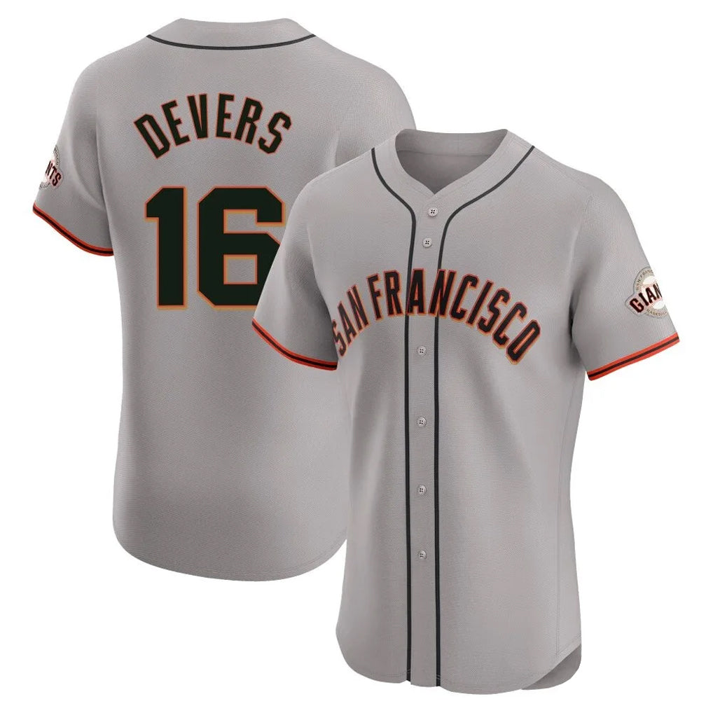 Tlead SF.Giants #16 Rafael Devers Player Gray Home Limited Elite Stitched Jerseys
