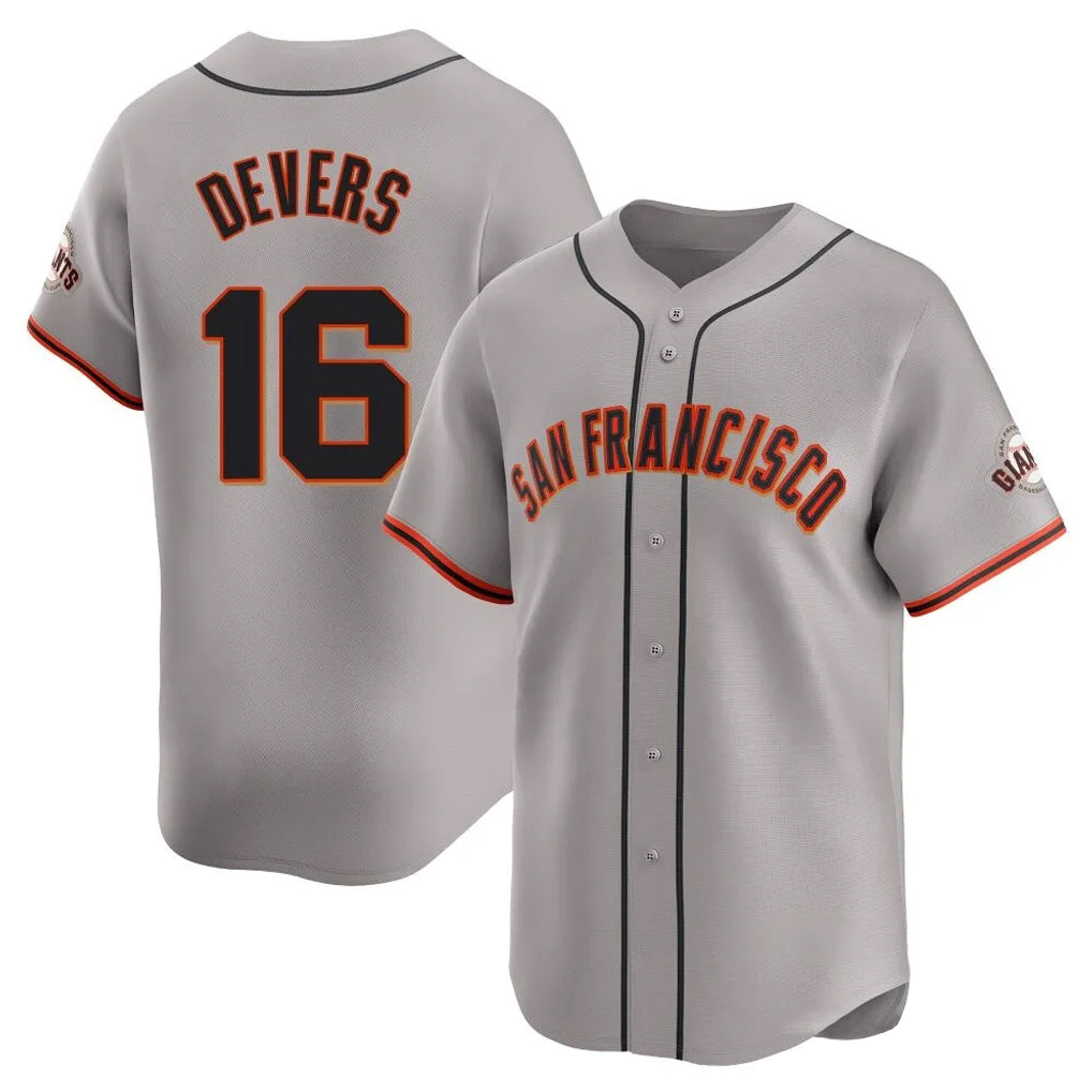 Tlead SF.Giants #16 Rafael Devers Player Gray Home Limited Stitched Jerseys