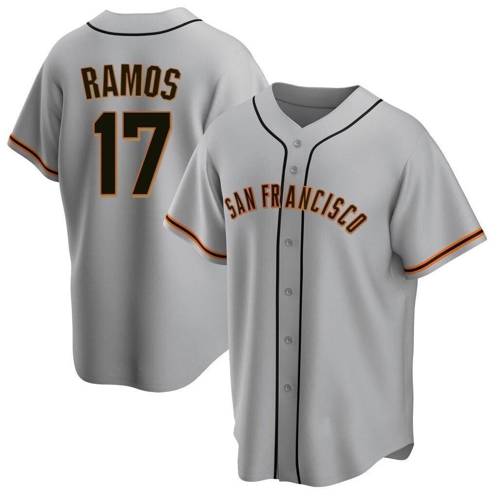 Tlead SF.Giants #17 Heliot Ramos Player Gray Home Game Stitched Jerseys