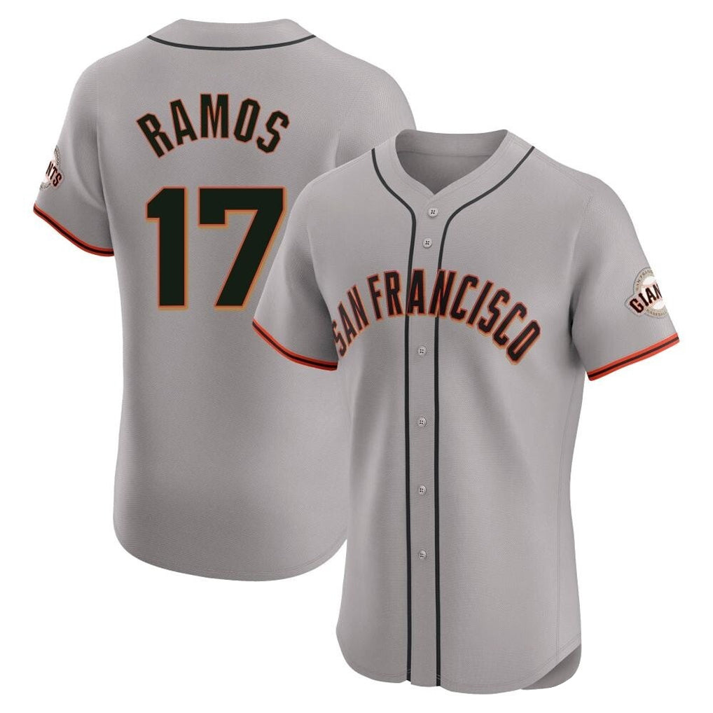 Tlead SF.Giants #17 Heliot Ramos Player Gray Home Limited Elite Stitched Jerseys