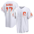 Tlead SF.Giants #17 Heliot Ramos Player White City Connect Home Game Stitched Jerseys
