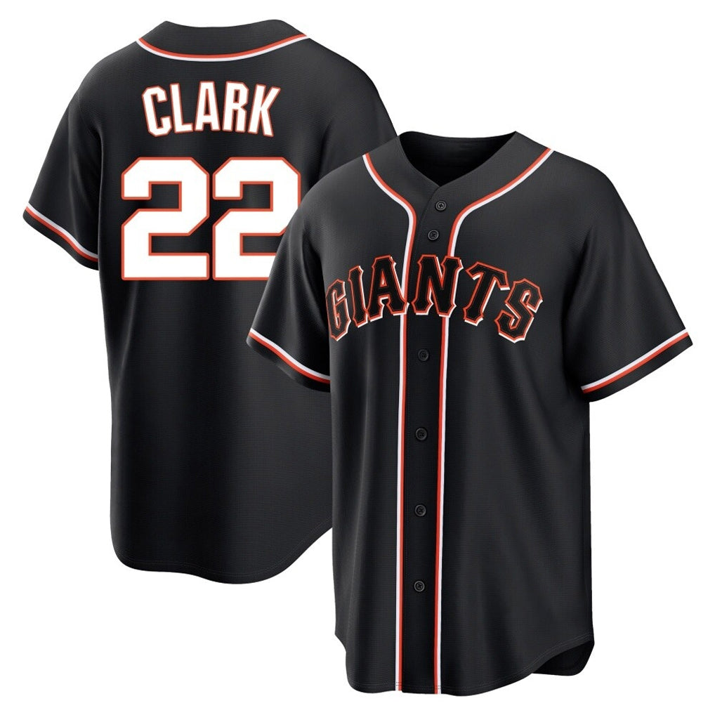 Tlead SF.Giants #22 Will Clark Player Black Fashion Out Home Limited Stitched Jerseys