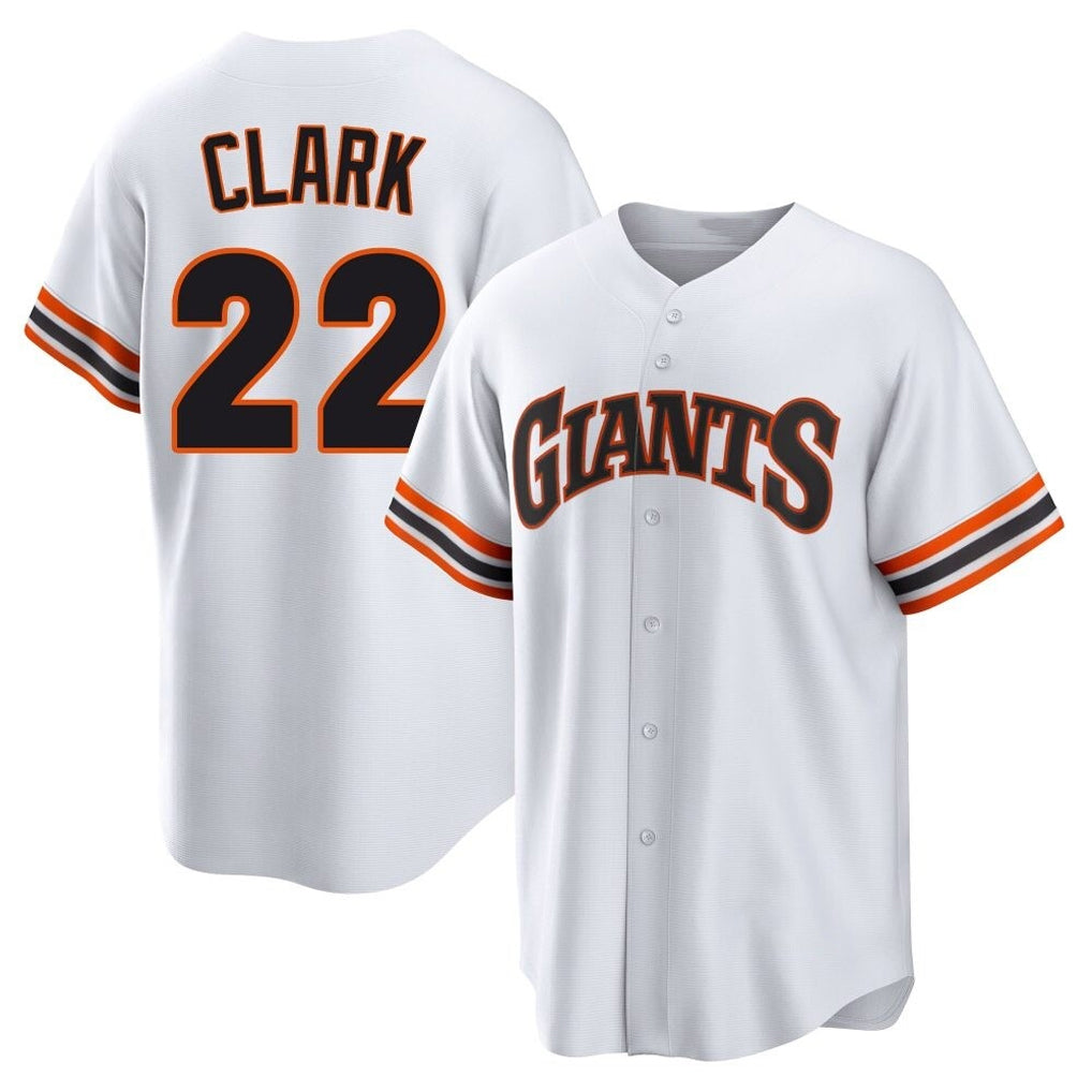Tlead SF.Giants #22 Will Clark Player White Home Game Stitched Jerseys