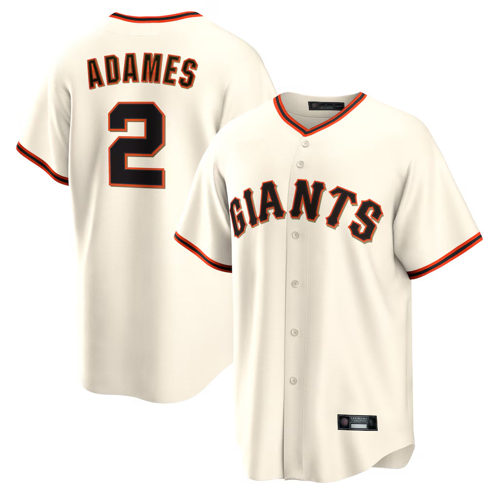 Tlead SF.Giants #2 Willy Adames Player Cream Home Game Stitched Jerseys