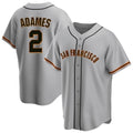 Tlead SF.Giants #2 Willy Adames Player Gray Home Game Stitched Jerseys