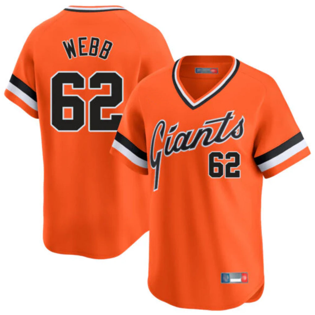 Tlead SF.Giants #62 Logan Webb Player Orange Home Game T-shirt Stitched Jerseys