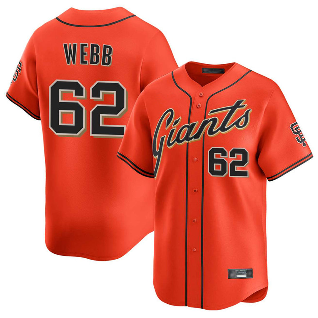 Tlead SF.Giants #62 Logan Webb Player Orange Home Limited Stitched Jerseys
