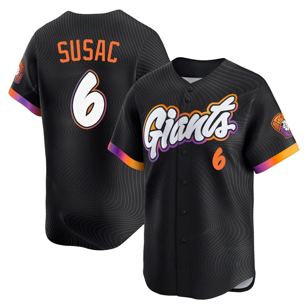 Tlead SF.Giants #6 Daniel Susac Player Black 2025 City Connect Home Limited Stitched Jerseys