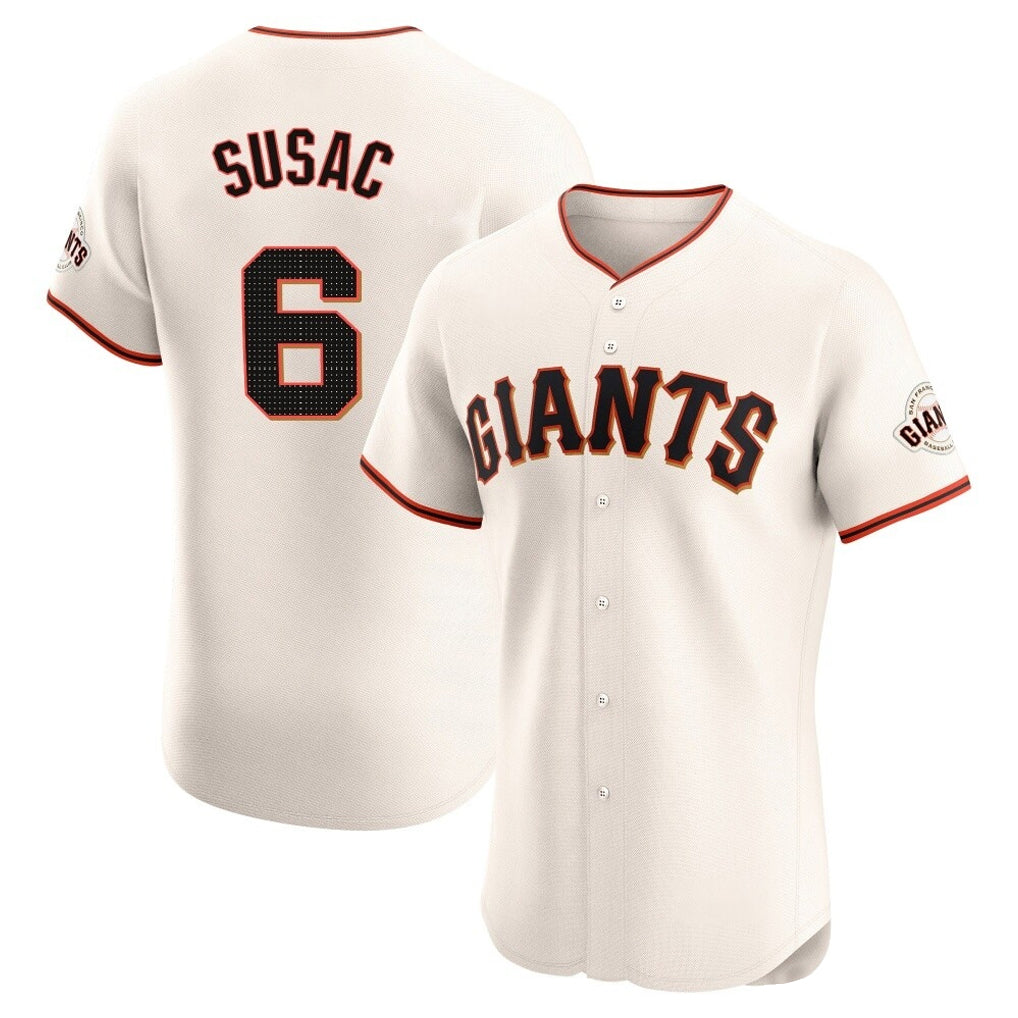 Tlead SF.Giants #6 Daniel Susac Player Cream Home Limited Elite Stitched Jerseys