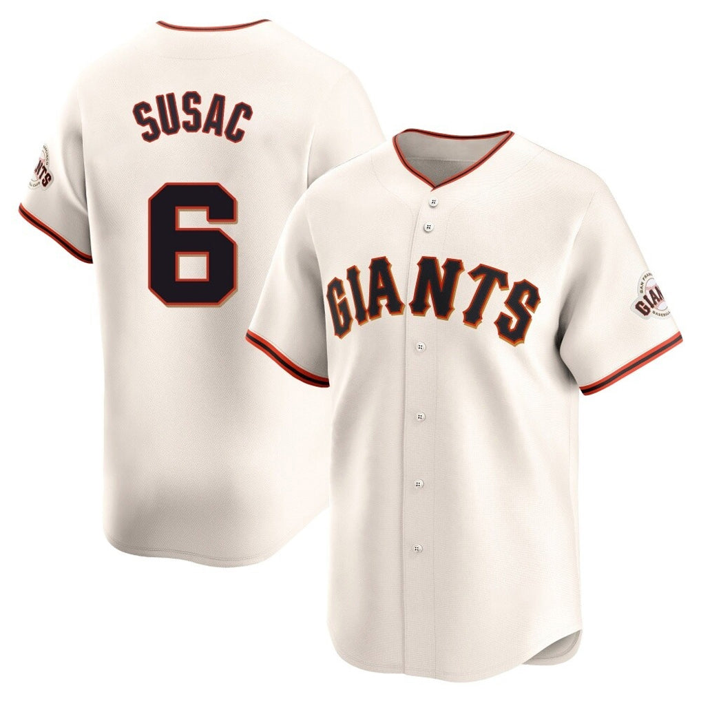 Tlead SF.Giants #6 Daniel Susac Player Cream Home Limited Stitched Jerseys