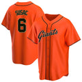 Tlead SF.Giants #6 Daniel Susac Player Orange Home Game Stitched Jerseys
