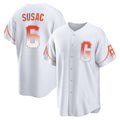 Tlead SF.Giants #6 Daniel Susac Player White City Connect Home Game Stitched Jerseys