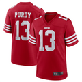 Tlead SFr.49ers #13 Brock Purdy Player Scarlet Replica Game Stitched Jerseys