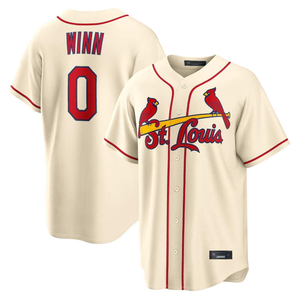 Tlead St. Louis Cardinals #0 Masyn Winn Player Cream Home Game Stitched Jerseys