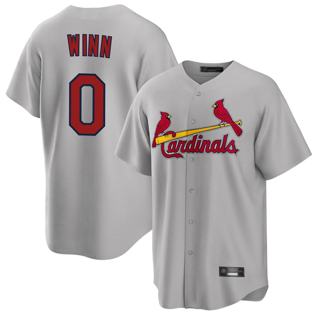 Tlead St. Louis Cardinals #0 Masyn Winn Player Gray Home Game Stitched Jerseys