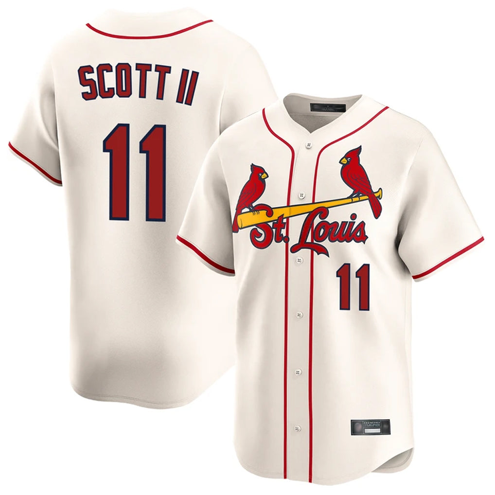 Tlead St. Louis Cardinals #11 Victor Scott II Player Cream Home Limited Stitched Jerseys