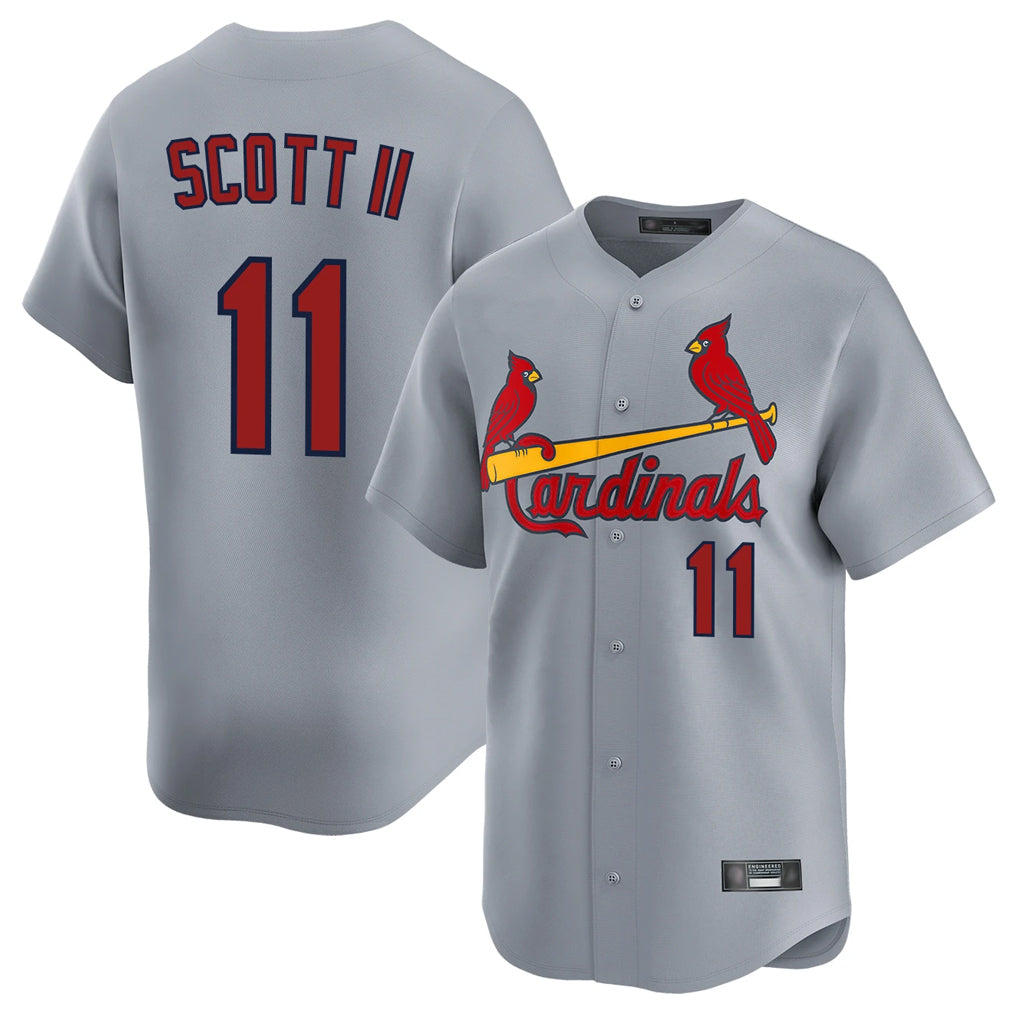 Tlead St. Louis Cardinals #11 Victor Scott II Player Gray Home Limited Stitched Jerseys