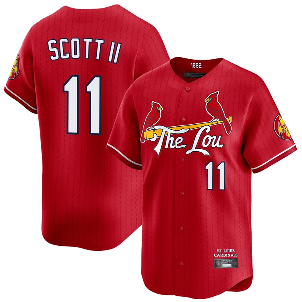 Tlead St. Louis Cardinals #11 Victor Scott II Player Red City Connect Limited Stitched Jerseys