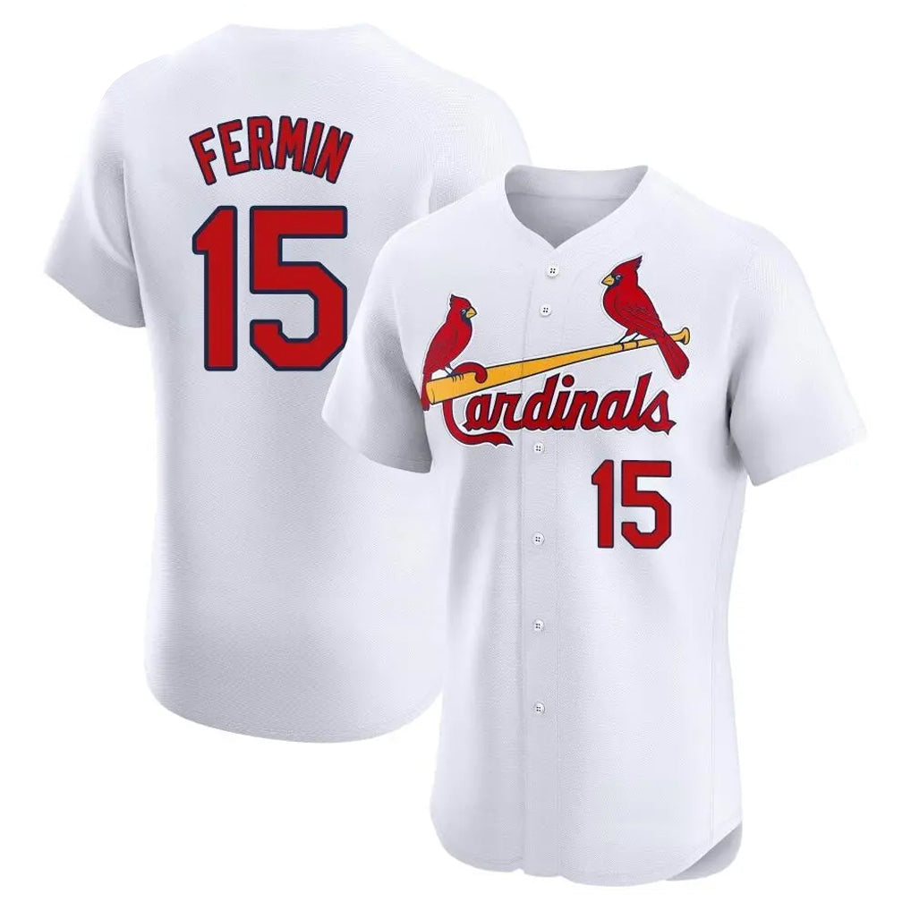 Tlead St. Louis Cardinals #15 Jose Fermin Player White Home Limited Elite Stitched Jerseys