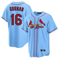 Tlead St. Louis Cardinals #16 Nolan Gorman Player Light Blue Home Game Stitched Jerseys