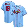 Tlead St. Louis Cardinals #18 Jordan Walker Player Light Blue Home Game Stitched Jerseys