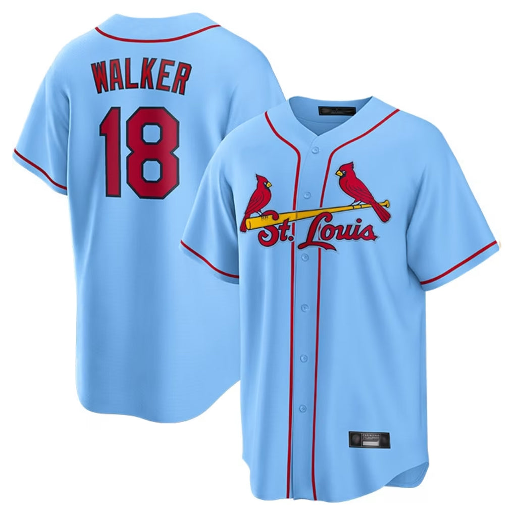 Tlead St. Louis Cardinals #18 Jordan Walker Player Light Blue Home Game Stitched Jerseys
