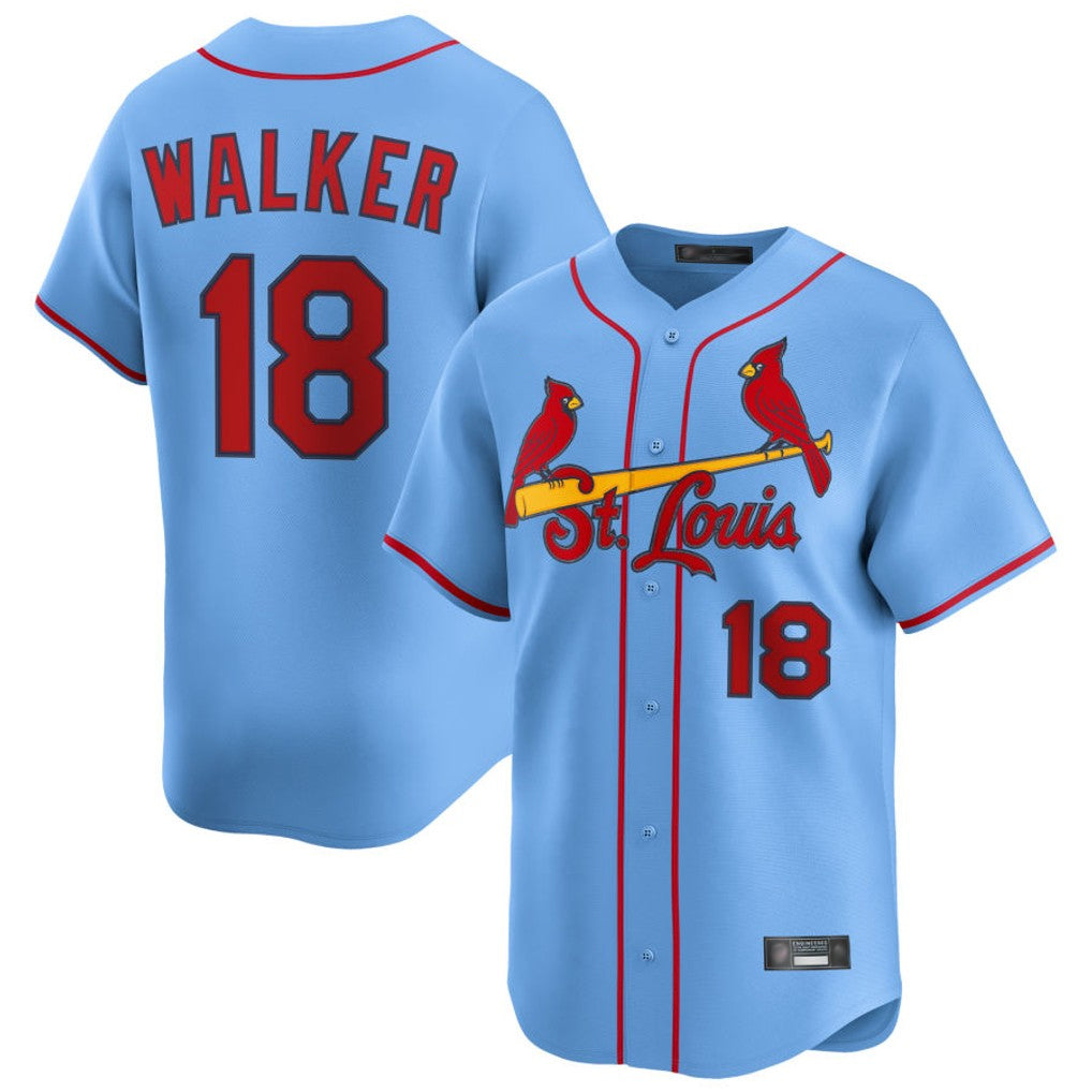 Tlead St. Louis Cardinals #18 Jordan Walker Player Light Blue Home Limited Stitched Jerseys