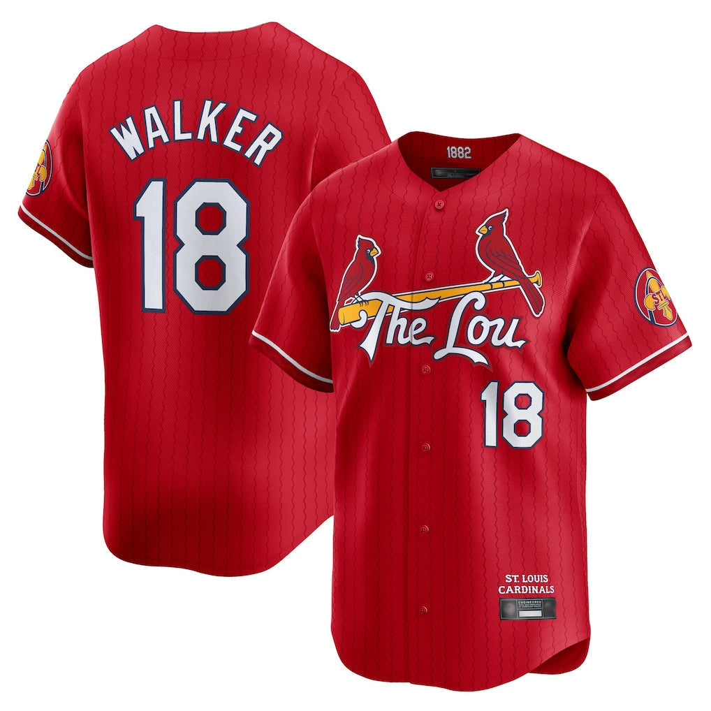 Tlead St. Louis Cardinals #18 Jordan Walker Player Red City Connect Limited Stitched Jerseys
