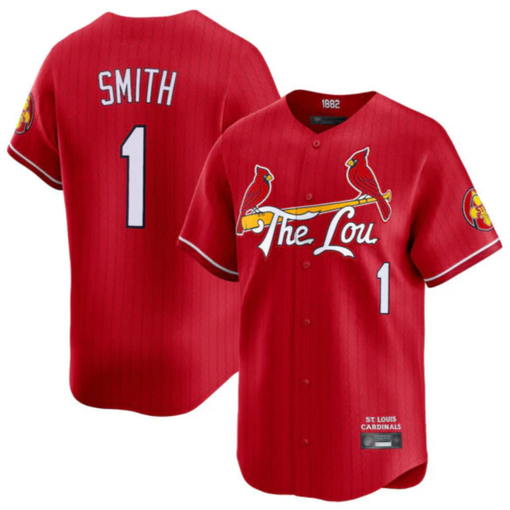 Tlead St. Louis Cardinals #1 Ozzie Smith Player Red City Connect Limited Stitched Jerseys