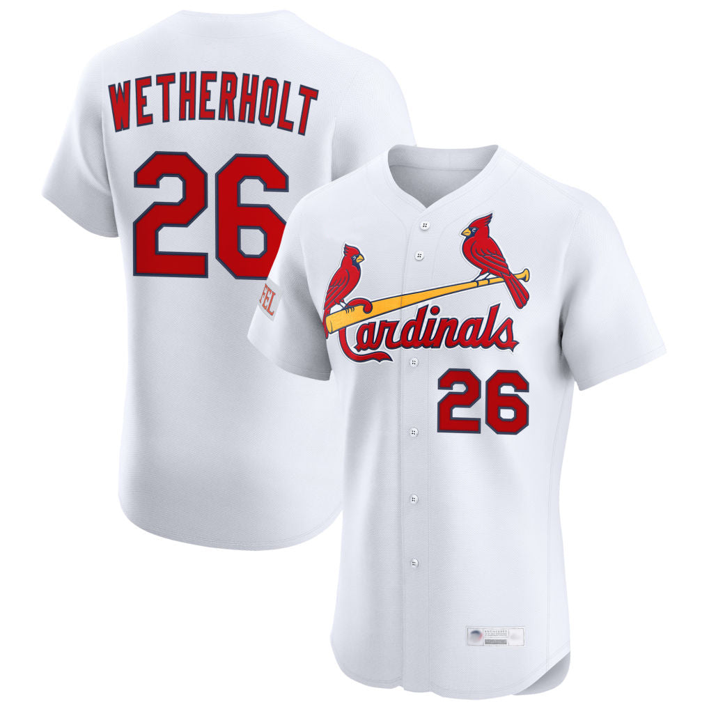 Tlead St. Louis Cardinals #26 JJ Wetherholt Player White Home Limited Elite Stitched Jerseys