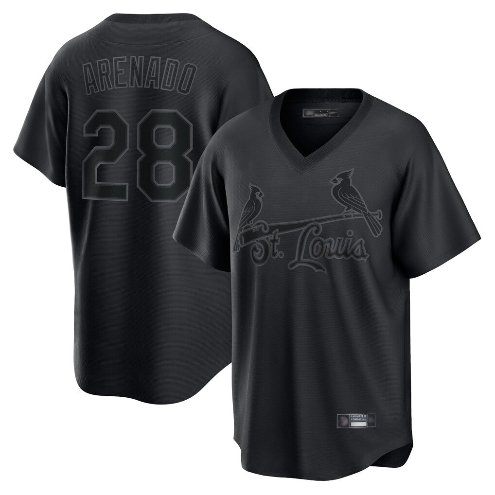 Tlead St. Louis Cardinals #28 Nolan Arenado Player Black City Connect T-shirt Stitched Jerseys