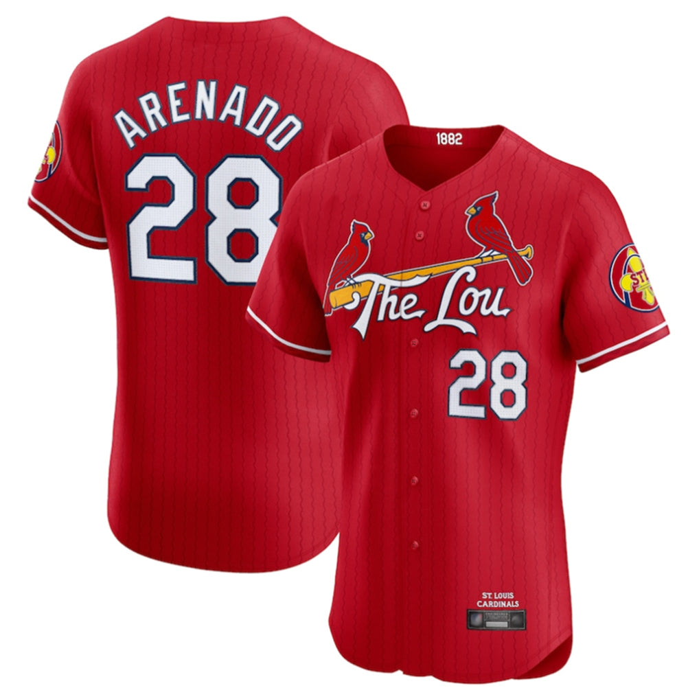 Tlead St. Louis Cardinals #28 Nolan Arenado Player Red City Connect Limited Elite Stitched Jerseys