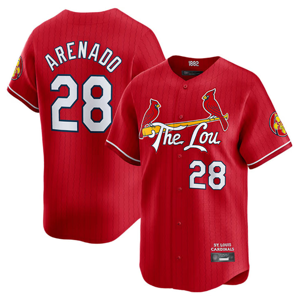 Tlead St. Louis Cardinals #28 Nolan Arenado Player Red City Connect Limited Stitched Jerseys