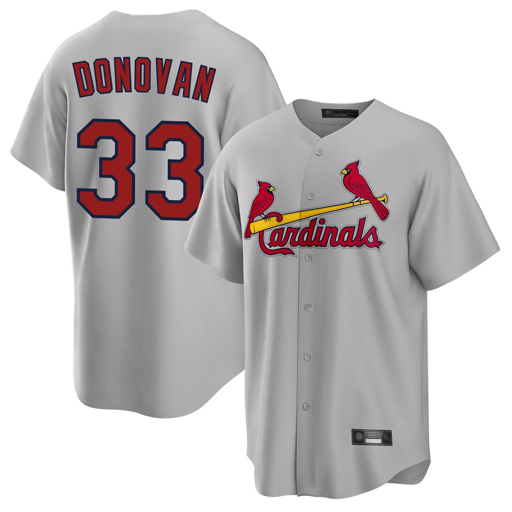 Tlead St. Louis Cardinals #33 Brendan Donovan Player Gray Home Game Stitched Jerseys