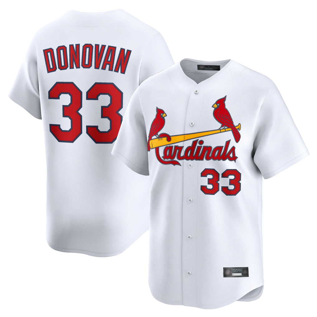 Tlead St. Louis Cardinals #33 Brendan Donovan Player White Home Limited Stitched Jerseys